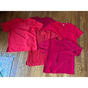 Vintage Women's  Lot Of‎ 5 90s Red Blouses Medium Workwear Classic Career